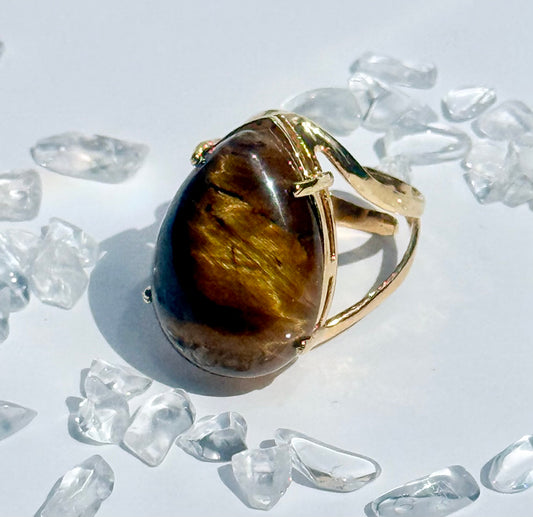 Tiger’s Eye Statement/Adjustable Ring - LIMITED EDITION