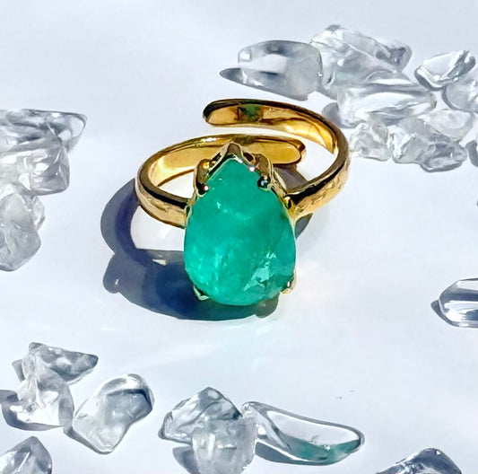 Green Quartz Single Stone Ring- LIMITED EDITION
