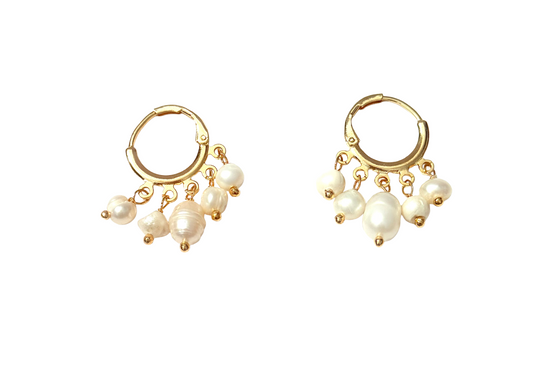 Baroque Pearl Drop Hoops - LIMITED EDITION