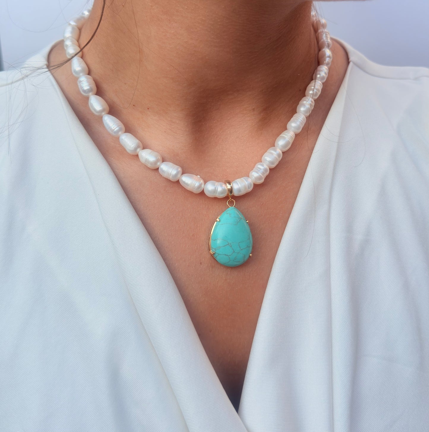 Statement Turquoise Gemstone Pendant - LIMITED EDITION