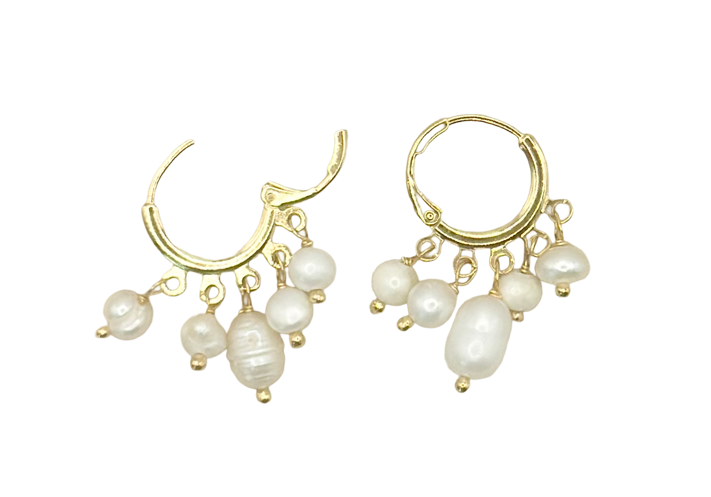 Baroque Pearl Drop Hoops - LIMITED EDITION