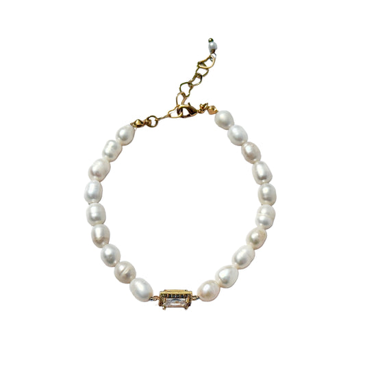 Freshwater Pearl with Crystal Encrusted Bracelet - LIMITED EDITION