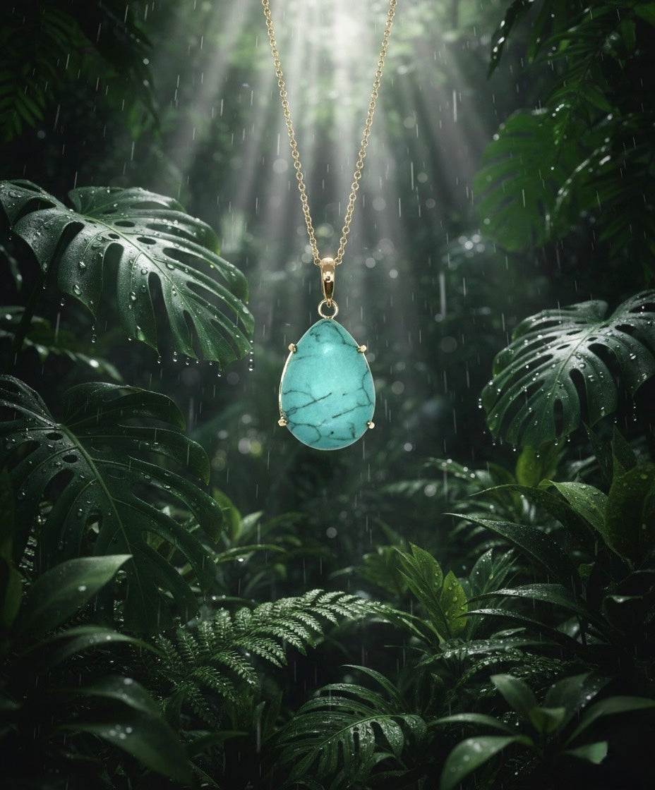 Statement Turquoise Gemstone Pendant - LIMITED EDITION