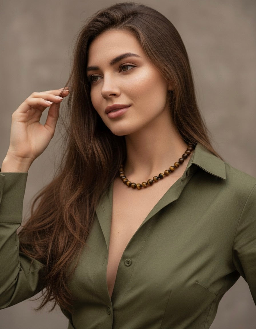 Beaded Tiger Eye Necklace - LIMITED EDITION