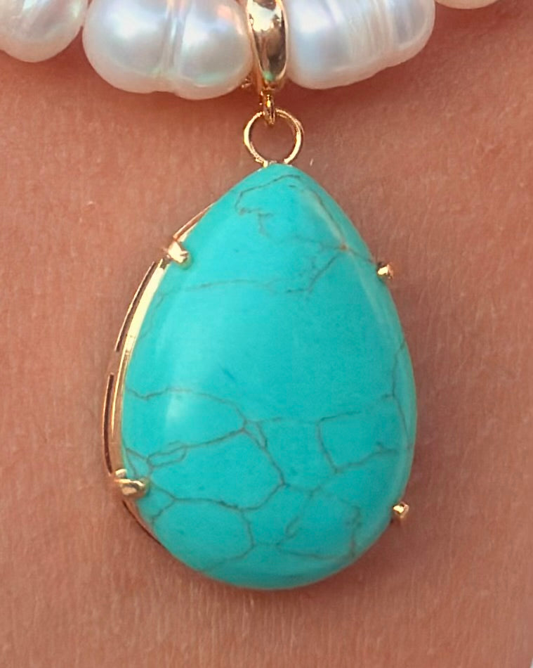 Statement Turquoise Gemstone Pendant - LIMITED EDITION