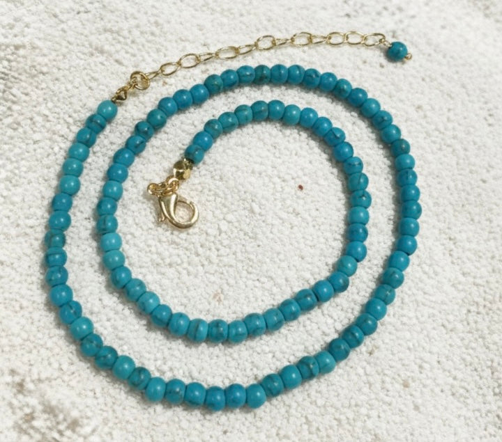 Beaded Natural Turquoise Necklace - LIMITED EDITION