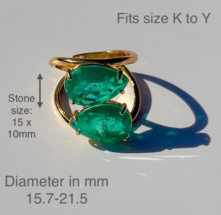 Green Quartz Adjustable Ring - LIMITED EDITION