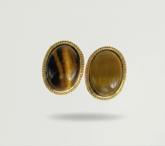 Classic and Timeless Tiger Eye Stud Earrings - EDITION LIMITED
