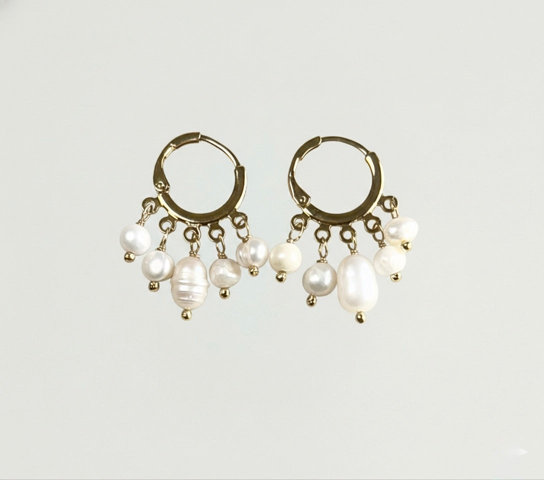 Baroque Pearl Drop Hoops - LIMITED EDITION
