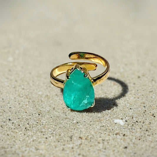 Green Quartz Single Stone Ring- LIMITED EDITION