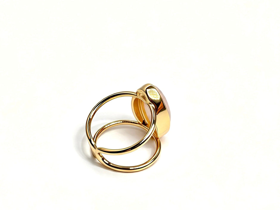 Afeto Rose Quartz | Beige Amazonite Rings - Bonita Jewels of Brazil