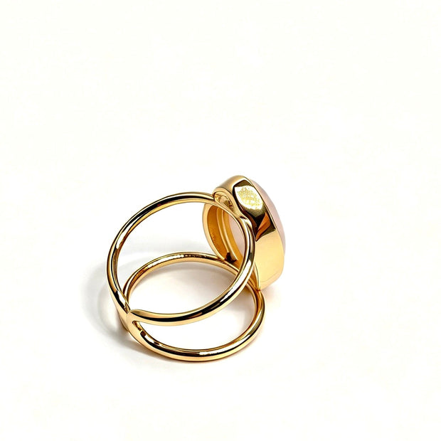Afeto Rose Quartz | Beige Amazonite Rings - Bonita Jewels of Brazil