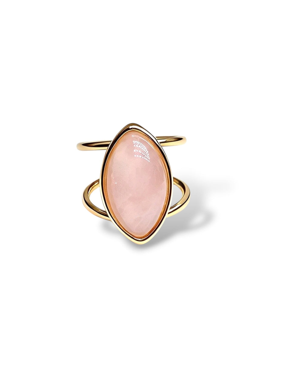 Afeto Rose Quartz | Beige Amazonite Rings - Bonita Jewels of Brazil