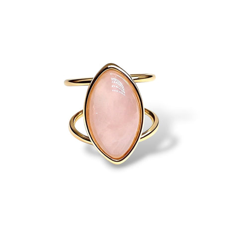 Afeto Rose Quartz | Beige Amazonite Rings - Bonita Jewels of Brazil