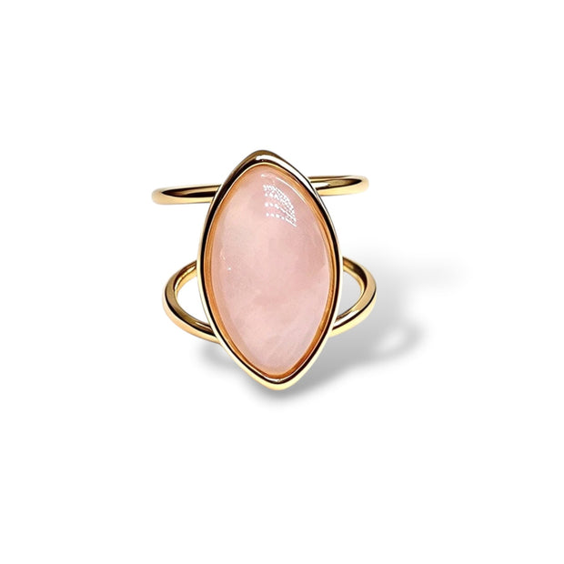 Afeto Rose Quartz | Beige Amazonite Rings - Bonita Jewels of Brazil