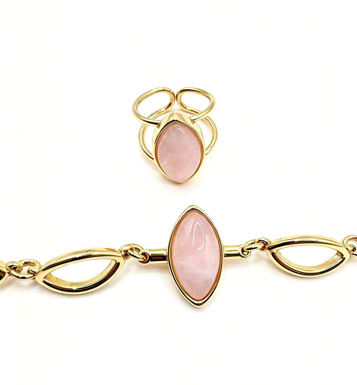 Amor Rose Quartz | Beige Amazonite Bracelet - Bonita Jewels of Brazil
