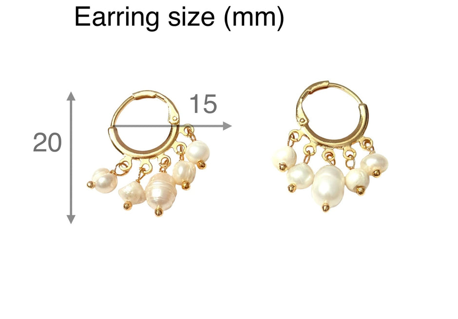 Baroque Freshwater Pearl Drop Hoop Earrings – 18k Gold - Plated | Bonita Jewels of Brazil - Bonita Jewels of Brazil