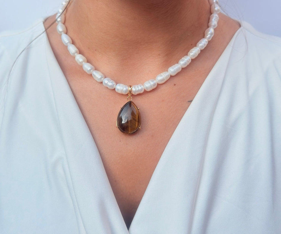Baroque Freshwater Pearl Necklace – 18k Gold - Plated | Bonita Jewels of Brazil - Bonita Jewels of Brazil