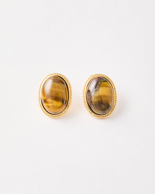 Classic and Timeless Tiger Eye Stud Earrings - EDITION LIMITED