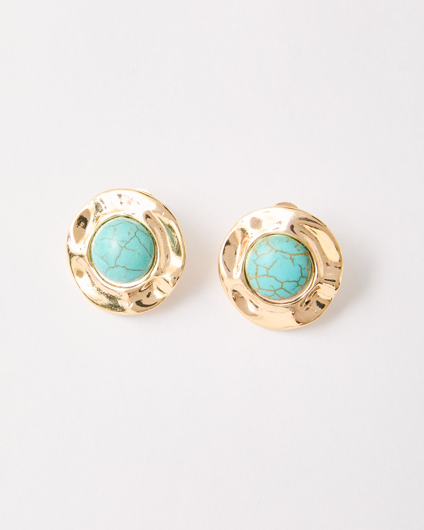 Statement/Organic  Turquoise Stud Earrings- LIMITED EDITION