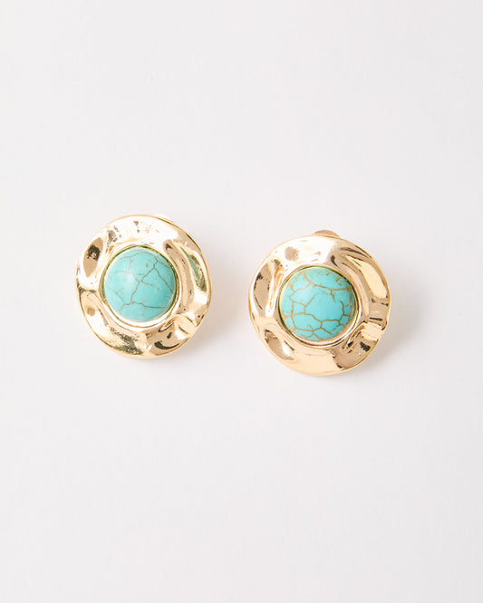 Statement/Organic  Turquoise Stud Earrings- LIMITED EDITION
