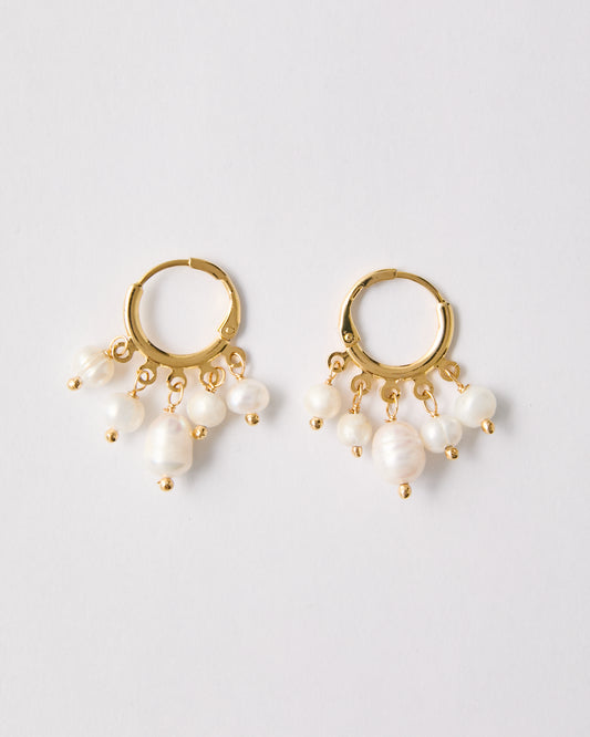 Baroque Pearl Drop Hoops - LIMITED EDITION
