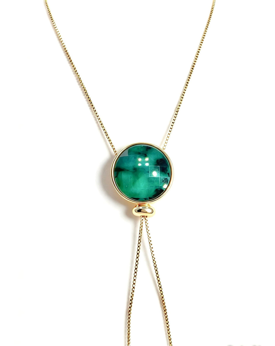 Brilho Emerald Lariet Necklace - Bonita Jewels of Brazil