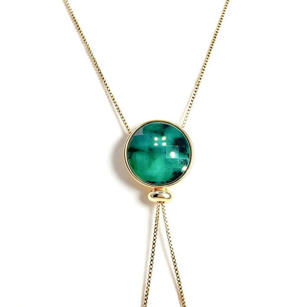 Brilho Emerald Lariet Necklace - Bonita Jewels of Brazil