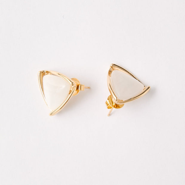 Cat's Eye Stud Earrings – 18k Gold - Plated | Bonita Jewels of Brazil - Bonita Jewels of Brazil