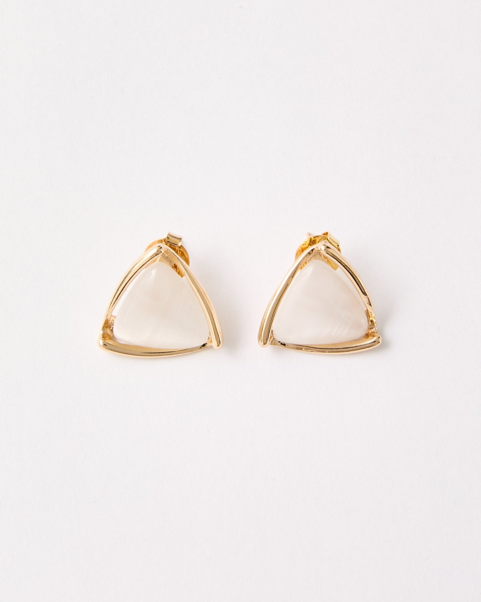 Cat's Eye Stud Earrings – 18k Gold - Plated | Bonita Jewels of Brazil - Bonita Jewels of Brazil