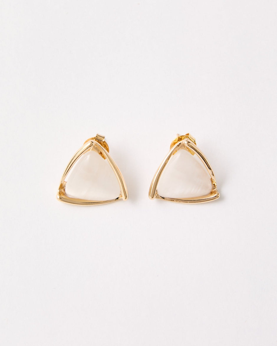 Cat's Eye Stud Earrings – 18k Gold - Plated | Bonita Jewels of Brazil - Bonita Jewels of Brazil