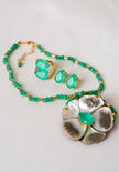 Double Green Quartz Ring – 18k Gold - Plated | Bonita Jewels of Brazil - Bonita Jewels of Brazil