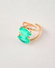 Double Green Quartz Ring – 18k Gold-Plated | Bonita Jewels of Brazil - Bonita Jewels of Brazil
