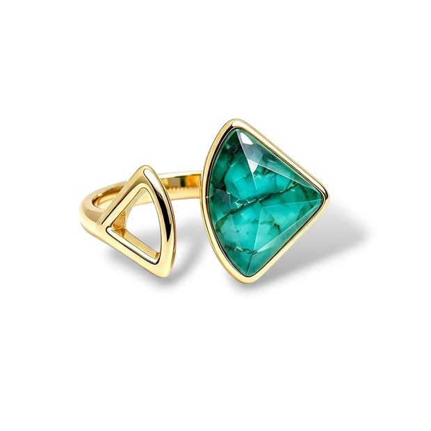 Espelho Emerald Adjustable Ring - Bonita Jewels of Brazil