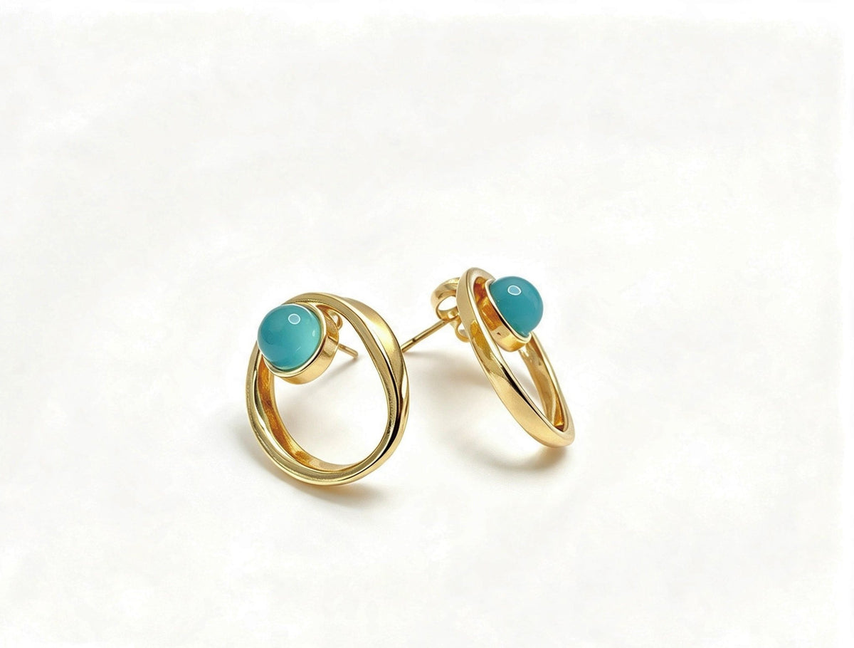 Fé Blue | Red Agate Earrings - Bonita Jewels of Brazil