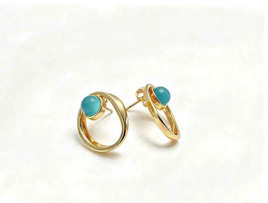 Fé Blue | Red Agate Earrings - Bonita Jewels of Brazil