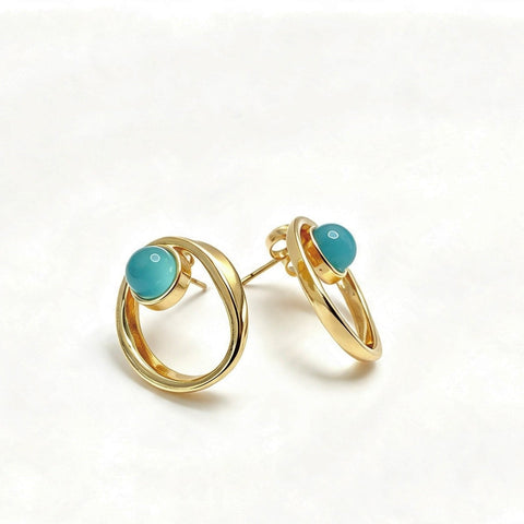 Fé Blue | Red Agate Earrings - Bonita Jewels of Brazil
