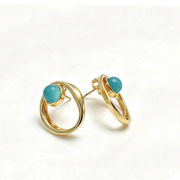 Fé Blue | Red Agate Earrings - Bonita Jewels of Brazil