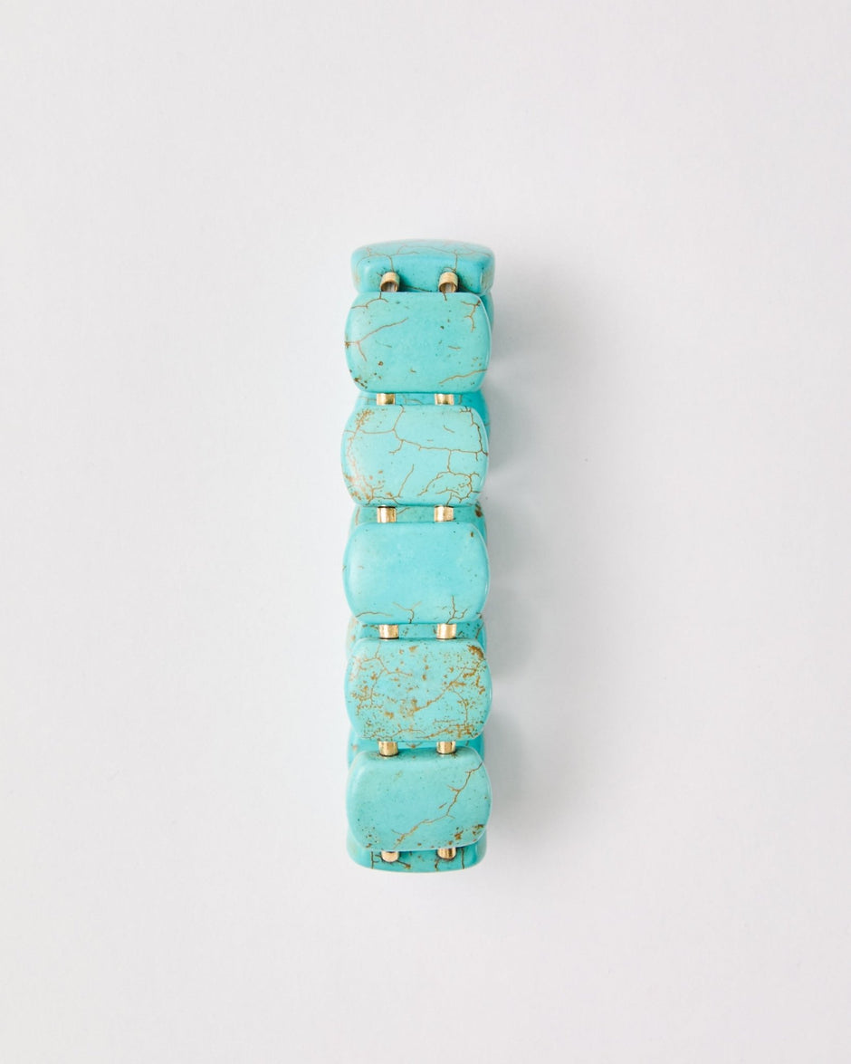 Genuine Turquoise Gemstone Bracelet – 18k Gold - Plated | Bonita Jewels of Brazil - Bonita Jewels of Brazil