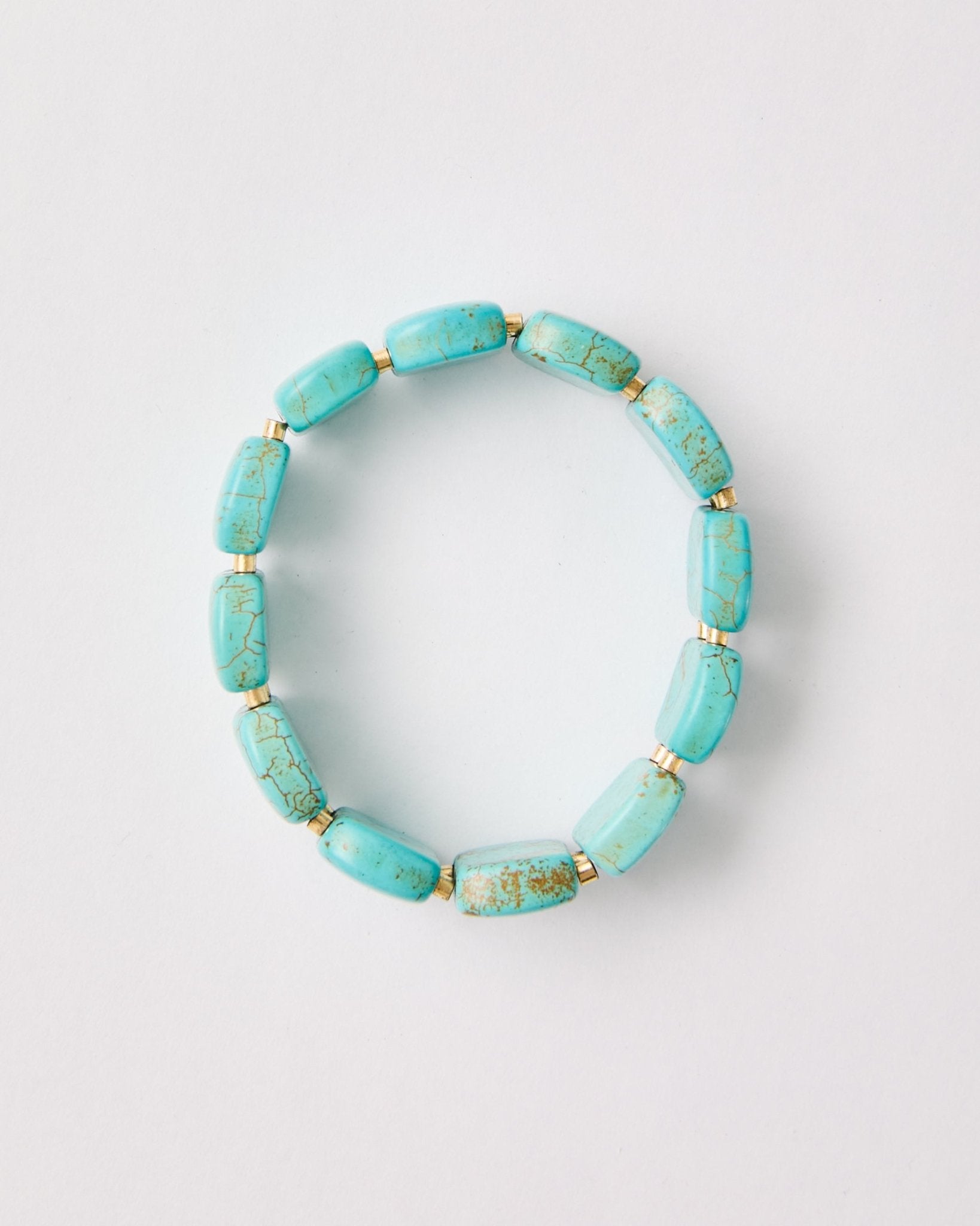 Genuine Turquoise Gemstone Bracelet – 18k Gold - Plated | Bonita Jewels of Brazil - Bonita Jewels of Brazil