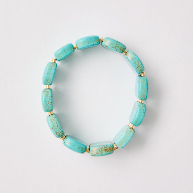 Genuine Turquoise Gemstone Bracelet – 18k Gold - Plated | Bonita Jewels of Brazil - Bonita Jewels of Brazil