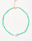 Green Quartz & Freshwater Pearl Beaded Necklace – 18k Gold - Plated | Bonita Jewels of Brazil - Bonita Jewels of Brazil