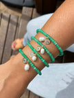 Green Quartz & Freshwater Pearl Bracelet – 18k Gold - Plated | Bonita Jewels of Brazil - Bonita Jewels of Brazil