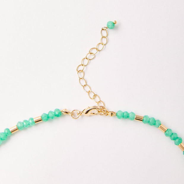 Green Quartz & Gold Tube Beaded Necklace – 18k Gold - Plated | Bonita Jewels of Brazil - Bonita Jewels of Brazil