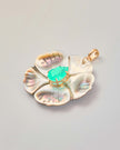 Green Quartz & Mother-of-Pearl Flower Pendant – 18k Gold-Plated | Bonita Jewels of Brazil - Bonita Jewels of Brazil