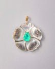 Green Quartz & Mother-of-Pearl Flower Pendant – 18k Gold-Plated | Bonita Jewels of Brazil - Bonita Jewels of Brazil