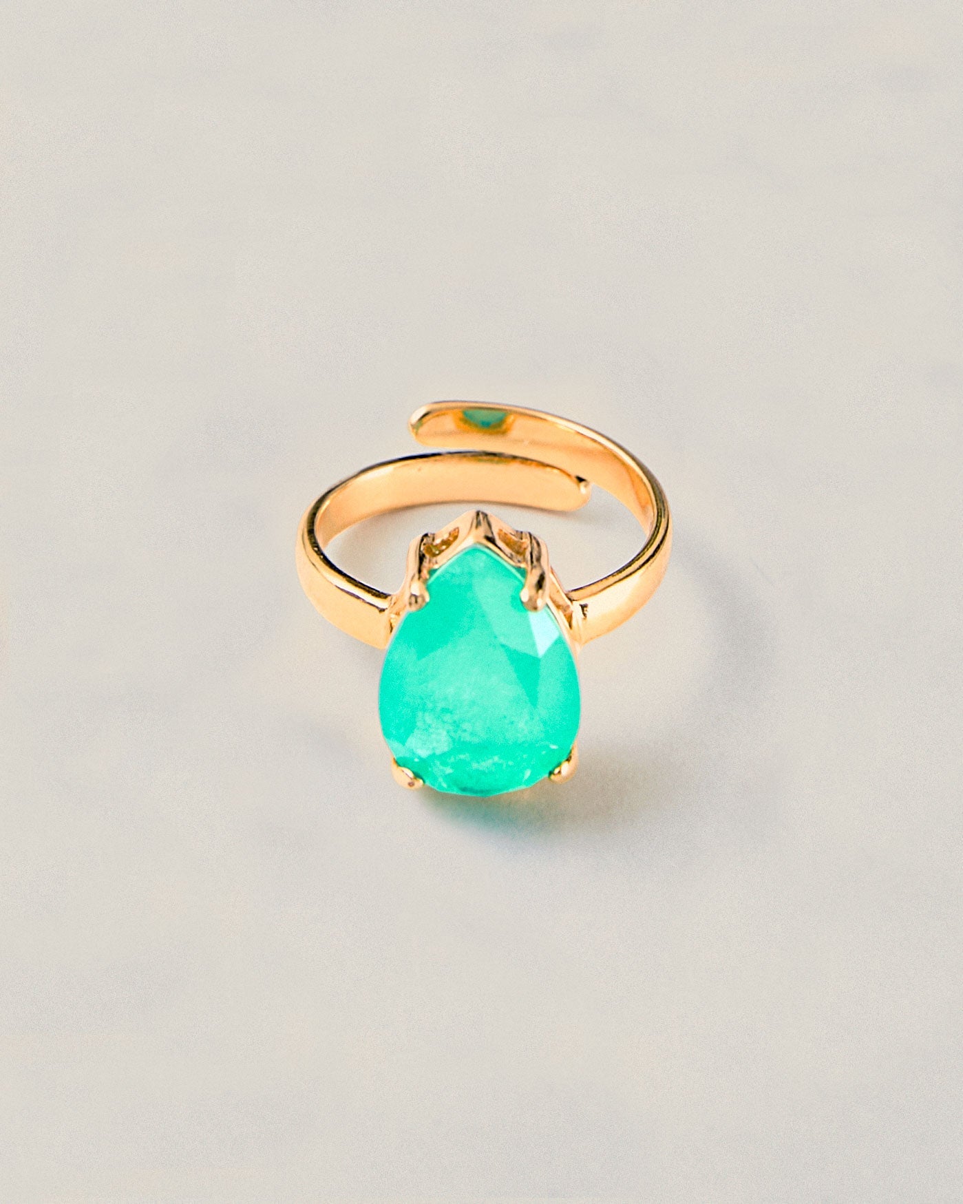 Green Quartz Solitaire Ring – 18k Gold-Plated | Bonita Jewels of Brazil - Bonita Jewels of Brazil