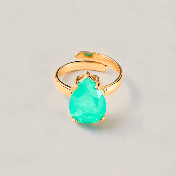 Green Quartz Solitaire Ring – 18k Gold-Plated | Bonita Jewels of Brazil - Bonita Jewels of Brazil