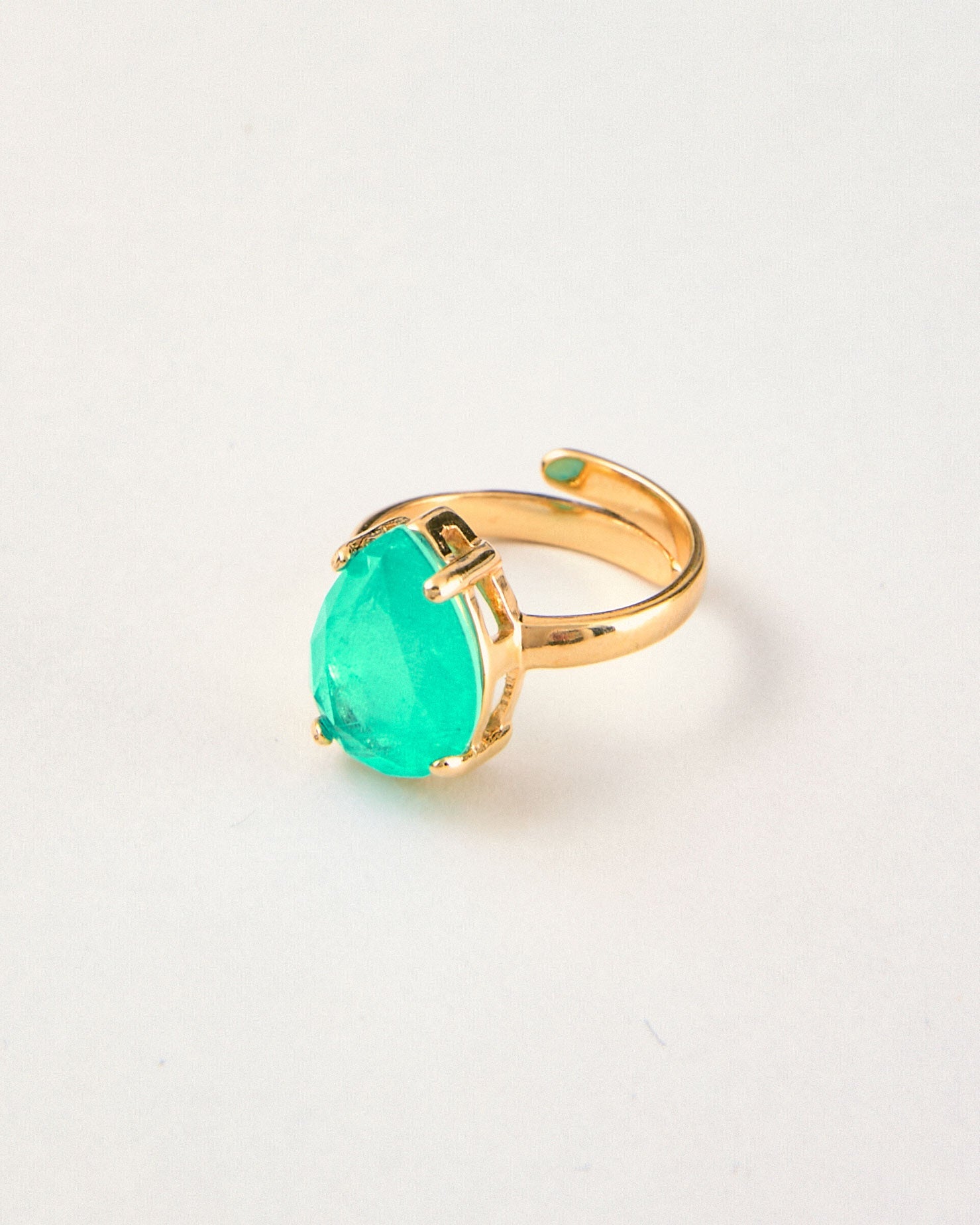 Green Quartz Solitaire Ring – 18k Gold-Plated | Bonita Jewels of Brazil - Bonita Jewels of Brazil