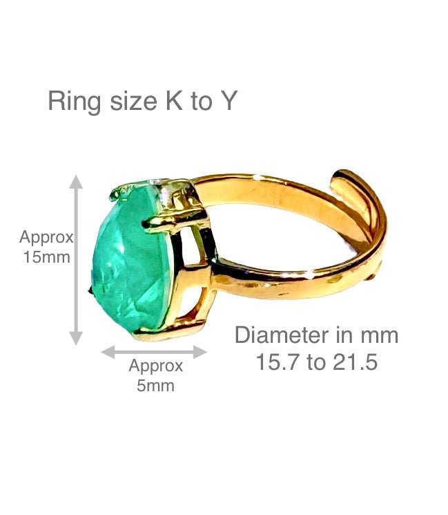 Green Quartz Solitaire Ring – 18k Gold - Plated | Bonita Jewels of Brazil - Bonita Jewels of Brazil